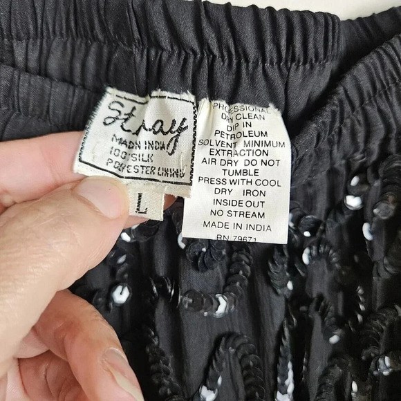 Stenay Vintage Silk Sequin Jacket and Skirt Velvet Cami‎ Size Large - Picture 14 of 16